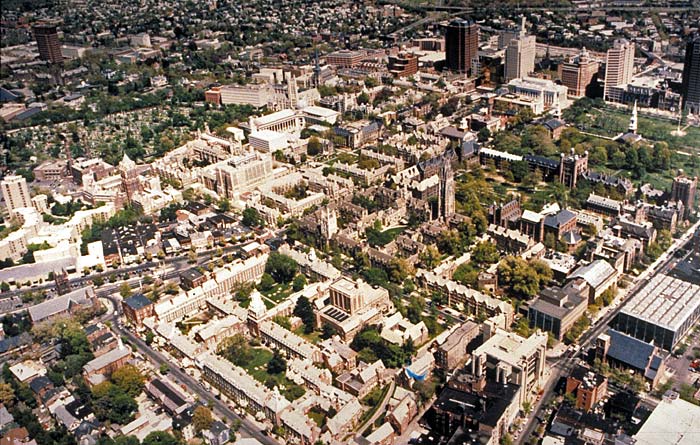Aerial view of the Yale campus